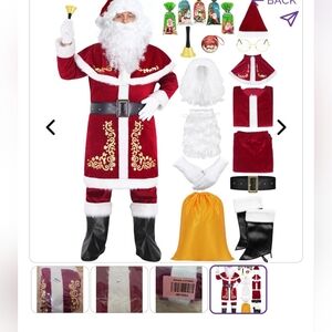 Deluxe Santa Claus Costume Mens L
